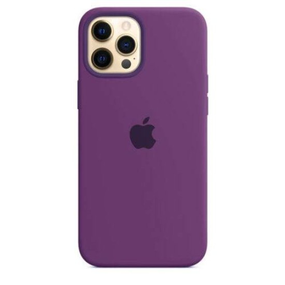 Back Silicon Cover Apple logo Iphone 12 Mini  Purple