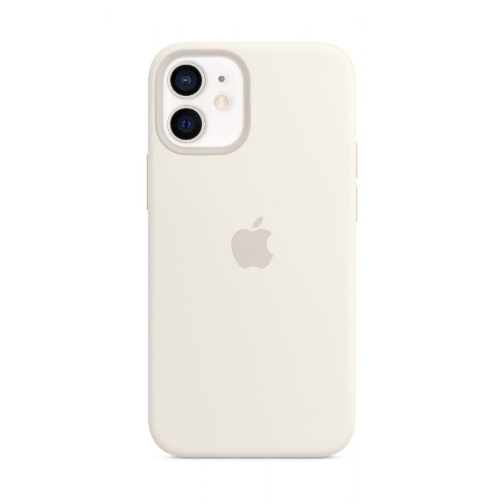 Back Silicon Cover Apple logo Iphone 12 Mini White