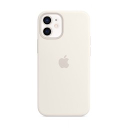 Back Silicon Cover Apple logo Iphone 12 Mini White