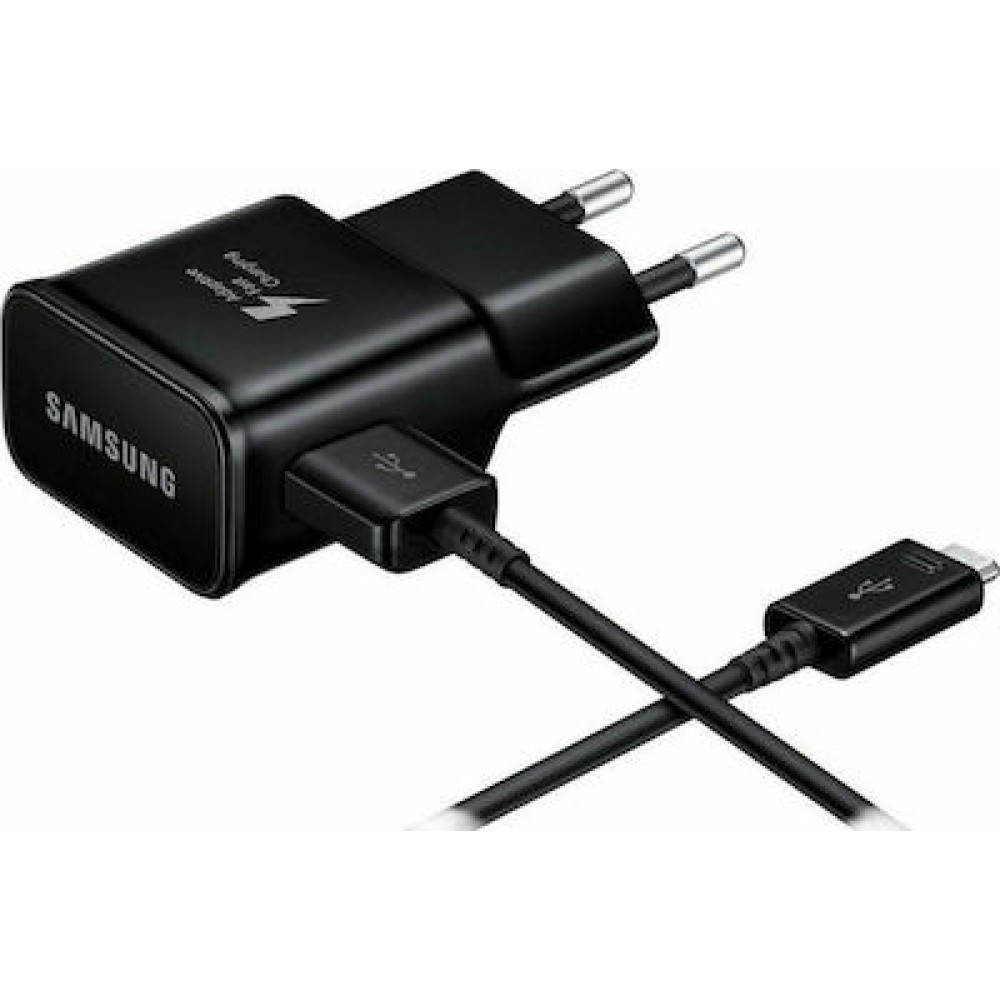 Samsung Φορτιστής με Θύρα USB-A και Καλώδιο USB-C 15W Μαύρος