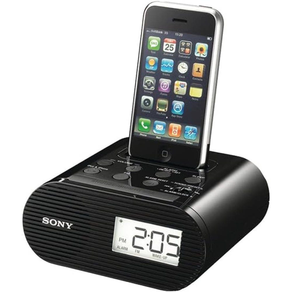 Sony ICF-C05IP 30-Pin iPhone/iPod Clock Radio Speaker Dock with AC Power Adapter (Black)
