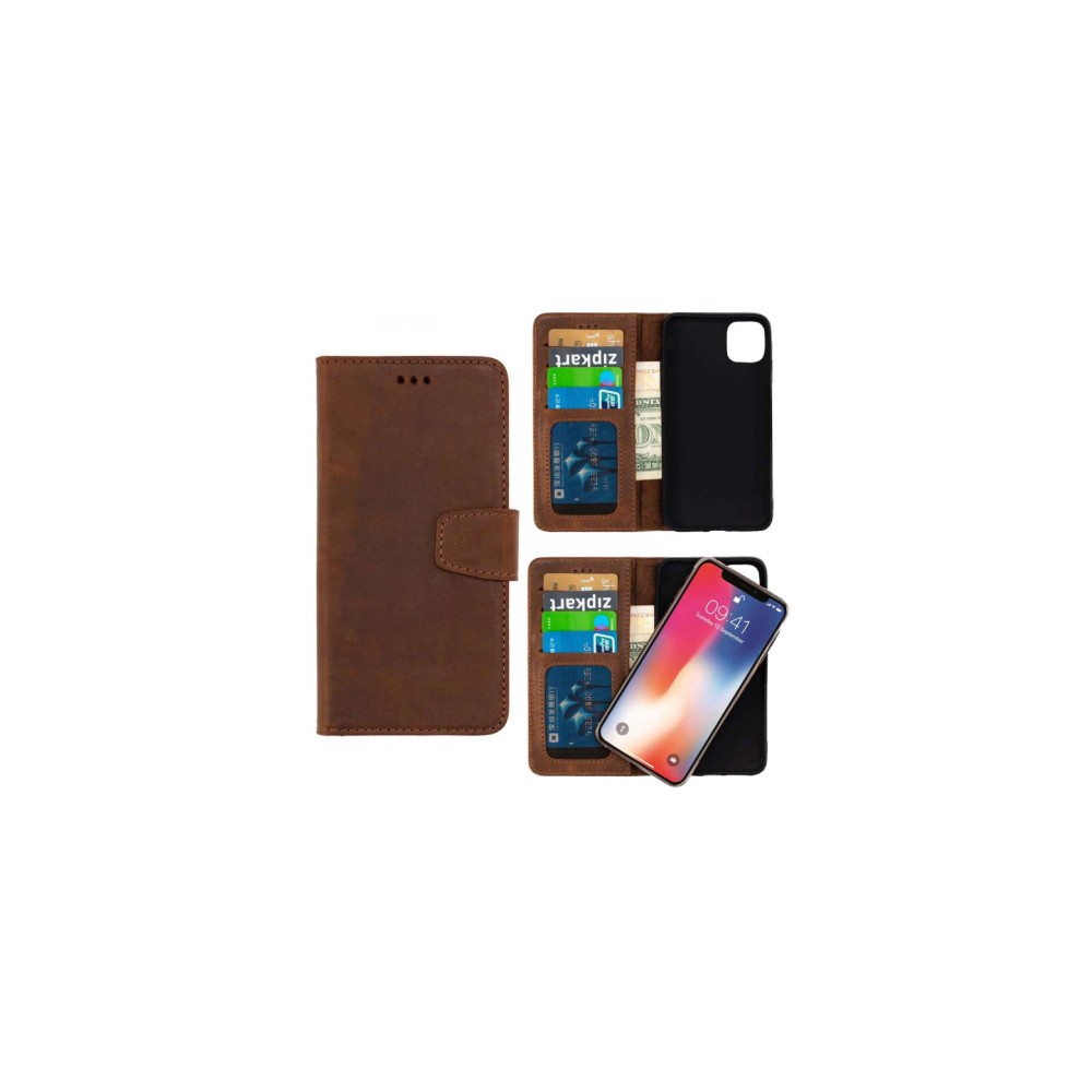 Wachikopa Case with Detachable Flip Cover iPhone 14 Plus Brown