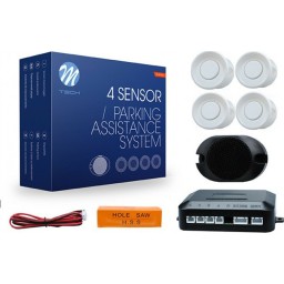 Συστημα Παρκαρισματος 4 Ματια 12V Λευκα Με Buzzer (ΔΙΑΜΕΤΡΟ Αισθητηρα 18mm) CP17W/MT